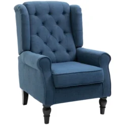 HOMCOM Button-Tufted Accent Chair With High Wingback, Rounded Cushioned Armrests And Thick Padded Seat 17 HOMCOM Button-Tufted Accent Chair With High Wingback, Rounded Cushioned Armrests And Thick Padded Seat -Homcom GUEST 004053f1 9031 4462 bd07 efb4d1608d14