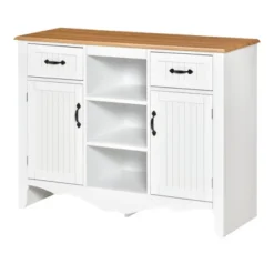 HOMCOM 42" Accent Sideboard, Serving Buffet Cabinet, Coffee Bar Cabinet With Storage Drawers And Adjustable Shelves For Living Room, Or Kitchen, White -Homcom GUEST 010ceaa6 87f0 483c b67b 6df17cdc5498