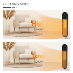 HOMCOM Ceramic Space Heater, Indoor Tower Heater With 45 Degree Oscillation, Remote Control, 24H Timer, Tip-Over And Overheating Protection, 1500W/1000W 10 HOMCOM Ceramic Space Heater, Indoor Tower Heater With 45 Degree Oscillation, Remote Control, 24H Timer, Tip-Over And Overheating Protection, 1500W/1000W -Homcom GUEST 02456721 c0ed 41c2 ac66 43292b1683c9