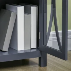 HOMCOM Elegant Kitchen Sideboard, Buffet Cabinet With Storage, Adjustable Shelves For Living Room, Study, 4 Glass Doors, Gray -Homcom GUEST 03f4acb3 be3b 4e73 b07b 9c818a3dfa47