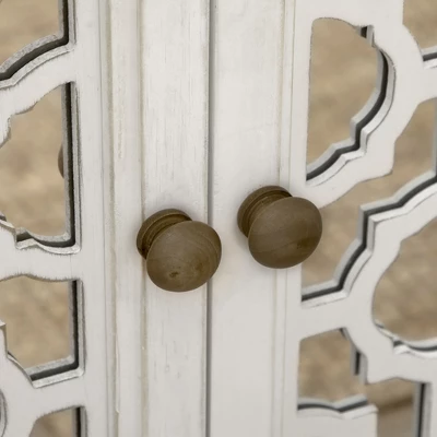 HOMCOM Farmhouse Storage Cabinet, Sideboard Buffet Cabinet With Double Glass Doors And Solid Wood Countertop For Kitchen, Living Room 5 HOMCOM Farmhouse Storage Cabinet, Sideboard Buffet Cabinet With Double Glass Doors And Solid Wood Countertop For Kitchen, Living Room - Image 5