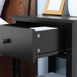 HOMCOM Modern Style Nightstand, Side Table With Drawer And Storage Shelf For Bedroom, Or Living Room 12 HOMCOM Modern Style Nightstand, Side Table With Drawer And Storage Shelf For Bedroom, Or Living Room -Homcom GUEST 0474cbe1 22fc 450a 9c30 613b1604bb40