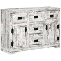 HOMCOM Industrial Buffet Cabinet Free Standing Kitchen Sideboard With Five Drawers Two Door Cabinets Adjustable Shelf For Living Room -Homcom GUEST 04ba58a1 f899 425f b908 ed331ac2e3fc
