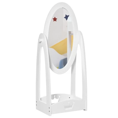 HOMCOM Full Length Mirror For Children, Adjustable To Be Viewed From Multiple Angles Dress-up And Make-up, White 3 HOMCOM Full Length Mirror For Children, Adjustable To Be Viewed From Multiple Angles Dress-up And Make-up, White - Image 3