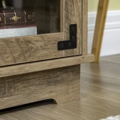 HOMCOM Farmhouse Style Buffet Cabinet, Glass Door Sideboard, Kitchen Storage Cabinet, Coffee Bar For Living Room, Distressed Grey -Homcom GUEST 0559d983 23a4 4cab a8c8 da9524b1871a