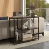 HOMCOM 39" Console Table, Modern Sofa Table With 2 Storage Shelves, Steel Frame, Narrow Entryway Table For Hallway