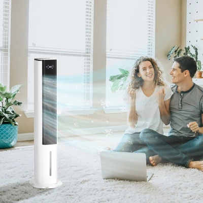 HOMCOM Portable Evaporative Air Cooler, Ice Cooling Fan Water Conditioner Unit With 3 Modes, 3 Speeds, Remote Control, Timer, And Oscillation 2 HOMCOM Portable Evaporative Air Cooler, Ice Cooling Fan Water Conditioner Unit With 3 Modes, 3 Speeds, Remote Control, Timer, And Oscillation - Image 2