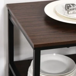 HOMCOM Industrial Wine Rack With 11-Bottles Holder, Free Standing Wine Shelf With Glass Holders For Home Bar, Kitchen, Dark Brown 9 HOMCOM Industrial Wine Rack With 11-Bottles Holder, Free Standing Wine Shelf With Glass Holders For Home Bar, Kitchen, Dark Brown -Homcom GUEST 0cebe4be 0d60 411f 8b6c 875a1fce33fc