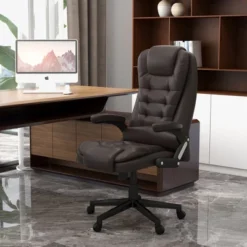 HOMCOM High-Back Massage Office Chair, Heated Reclining Computer Chair With Remote