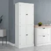 HOMCOM 72" Kitchen Pantry, 4-Door Kitchen Cabinet With 5-tier Storage Shelving, 8 Spice Racks, Interior Drawer And Adjustable Shelves, White