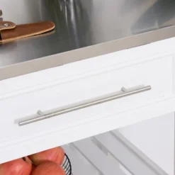 HOMCOM Kitchen Island With Stainless Steel Top, Traditional Kitchen Island With Storage, 2-Tier Open Shelves, Drawers, White -Homcom GUEST 10fe3709 199f 4bc5 b6a4 7a8903de6861