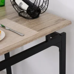 HOMCOM 5 Piece Modern Dining Table And 4 Stools Industrial Dining Set With Footrest & Metal Legs, For Kitchen, Natural 8 HOMCOM 5 Piece Modern Dining Table And 4 Stools Industrial Dining Set With Footrest & Metal Legs, For Kitchen, Natural -Homcom GUEST 116e0dbb 202c 4c64 9705 aa655fd36d15