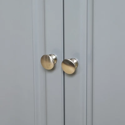 HOMCOM Rolling Kitchen Island On Wheels Utility Cart With Drop-Leaf And Rubber Wood Countertop, Storage Drawers, Door Cabinets, Dark Gray 4 HOMCOM Rolling Kitchen Island On Wheels Utility Cart With Drop-Leaf And Rubber Wood Countertop, Storage Drawers, Door Cabinets, Dark Gray - Image 4