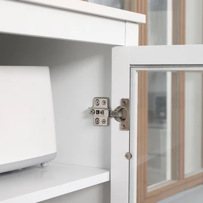 HOMCOM Freestanding Kitchen Pantry, 5-tier Storage Cabinet With Adjustable Shelves And 2 Glass Doors, White 4 HOMCOM Freestanding Kitchen Pantry, 5-tier Storage Cabinet With Adjustable Shelves And 2 Glass Doors, White - Image 4