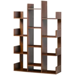 HOMCOM Tree Bookshelf, Modern Freestanding Bookcase With 13 Open Shelves, Display Unit For Living Room, Study, Or Office, Brown -Homcom GUEST 17ed3413 c30e 4f2f 94af 203336e83afa