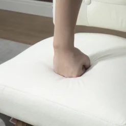 HOMCOM Bar Stools Set Of 4, Linen Fabric Kitchen Counter Stools With Nailhead Trim, Rubber Wood Legs And Footrest For Dining Room, Pub, Cream White -Homcom GUEST 18389a11 b348 4cae 836f 2041e3bbe113