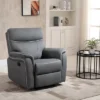 HOMCOM Manual Recliner Armchair With Thick Padded Headrest, Back And Footrest And Adjustable 150 Degree Angle, Gray