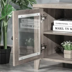 HOMCOM Modern TV Stand, Entertainment Center With Shelves And Cabinets For Flatscreen TVs Up To 60" For Bedroom, Living Room, Gray Wash -Homcom GUEST 1ada8d40 9d3c 4f66 9f60 a475880d579e