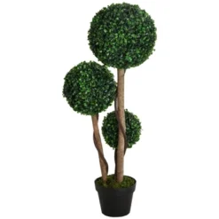 HOMCOM 35.5" Artificial Plant For Home Decor Indoor & Outdoor Fake Plant Artificial Tree In Pot, Ball Boxwood Topiary Tree 7 HOMCOM 35.5" Artificial Plant For Home Decor Indoor & Outdoor Fake Plant Artificial Tree In Pot, Ball Boxwood Topiary Tree -Homcom GUEST 1ae2a353 ab85 45f1 b437 fa44817cd704