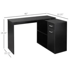 HomCom L-Shaped Computer Desk Workstation With Rotating Storage Shelves And Drawer -Homcom GUEST 1d2f1f6b 7ad5 4f78 9835 95cdc2a3384e