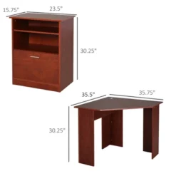HomCom 2 Piece Corner Computer Desk Workstation With Printer Stand Storage Cabinet -Homcom GUEST 1e22efdf 0f32 4d90 926a f89a4ef3b99e