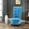 HOMCOM Retro High Back Armless Royal Accent Chair Fabric Upholstered Tufted Seat For Living Room, Dining Room And Bedroom