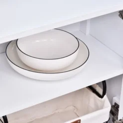 HOMCOM Kitchen Credenza & Sideboard Buffet Cabinet With 2 Glass Doors & Storage Shelves 14 HOMCOM Kitchen Credenza & Sideboard Buffet Cabinet With 2 Glass Doors & Storage Shelves -Homcom GUEST 2254a380 8fbd 45dc 8d3c 02e5c2ccb27e