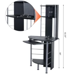 HOMCOM 62" Arch Corner Computer Desk With Printer Hutch And Storage Shelf -Homcom GUEST 23440eef becc 4b02 b455 b29fe717ec10