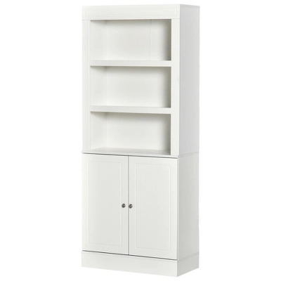 HOMCOM 72" Kitchen Buffet With Hutch, Kitchen Pantry Cupboard With 2 Door Cabinet, And 2 Adjustable Shelves, White 3 HOMCOM 72" Kitchen Buffet With Hutch, Kitchen Pantry Cupboard With 2 Door Cabinet, And 2 Adjustable Shelves, White - Image 3