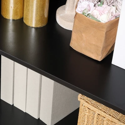 HOMCOM Kitchen Cabinet, Storage Cabinet, Sideboard Floor Accent Cabinet W/ 2 Glass Doors, Drawer, Adjustable Shelves For Living Room Entryway, Black 5 HOMCOM Kitchen Cabinet, Storage Cabinet, Sideboard Floor Accent Cabinet W/ 2 Glass Doors, Drawer, Adjustable Shelves For Living Room Entryway, Black - Image 5