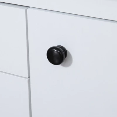 HOMCOM Buffet Cabinet, Rustic Sideboard With 9-bottle Wine Rack, Storage Cabinets, Drawers And Adjustable Shelves For Living Room, Kitchen 4 HOMCOM Buffet Cabinet, Rustic Sideboard With 9-bottle Wine Rack, Storage Cabinets, Drawers And Adjustable Shelves For Living Room, Kitchen - Image 4