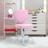 HOMCOM Heart Love Shaped Back Design Office Chair With Adjustable Height And 360 Swivel Castor Wheels, Pink
