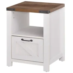 HOMCOM Industrial Side Table With 1 Drawer 1 Open Shelf And Big Tabletop -Homcom GUEST 29ec647f f976 4a1a aa8e aa38e3c6da41