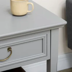 HOMCOM Vintage Side Table For Living Room Or Bedroom Storage End Table With Antique Handle Drawer & Shelf, Wooden Side Table, Set Of 2, Gray -Homcom GUEST 2a5aab7e 09fc 465a 8151 3fbb47b44d51