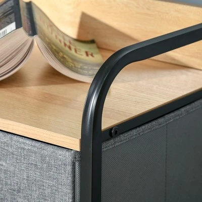 HOMCOM 7-Drawer Dresser, Fabric Chest Of Drawers, 3-Tier Storage Organizer For Bedroom Entryway, Tower Unit With Steel Frame Wooden Top 4 HOMCOM 7-Drawer Dresser, Fabric Chest Of Drawers, 3-Tier Storage Organizer For Bedroom Entryway, Tower Unit With Steel Frame Wooden Top - Image 4