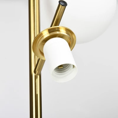 HOMCOM 3-Light Modern Floor Lamp For Living Room Bright Lighting, Tree Standing Lamp For Bedroom With Globe Lampshades, Gold 5 HOMCOM 3-Light Modern Floor Lamp For Living Room Bright Lighting, Tree Standing Lamp For Bedroom With Globe Lampshades, Gold - Image 5