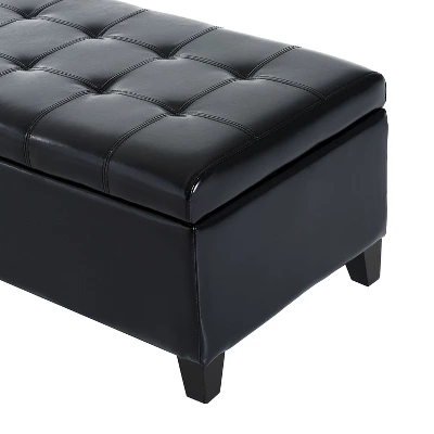 HOMCOM Large 51" Tufted Faux Leather Ottoman Storage Bench For Living Room, Entryway, Or Bedroom 7 HOMCOM Large 51" Tufted Faux Leather Ottoman Storage Bench For Living Room, Entryway, Or Bedroom - Image 7