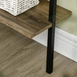 HOMCOM Industrial 5 Tier Ladder Shelf, Wall Mount Storage Shelves Bookcase With Metal Frame, Corner Unit, Plant Flower Rack For Living Room, Balcony, Brown -Homcom GUEST 31df6cb8 6588 464b 8708 10d67dcf6440