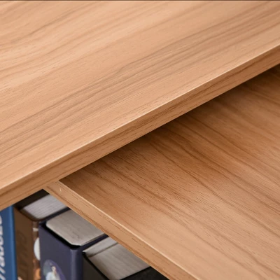 HOMCOM 360° Rotating Home Office Desk L Shaped Corner Computer Desk With Storage Shelves, Writing Table Workstation 7 HOMCOM 360° Rotating Home Office Desk L Shaped Corner Computer Desk With Storage Shelves, Writing Table Workstation - Image 7