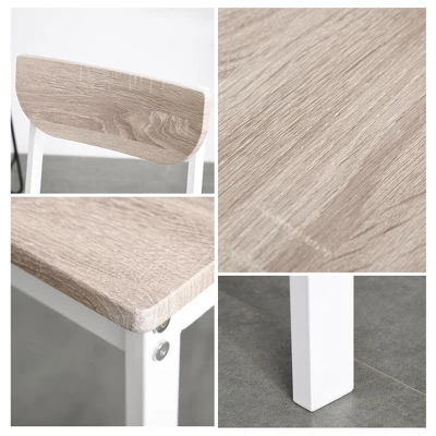 HOMCOM Modern 5-Piece Dining Table Set For 4 With Foldable Drop Leaf, 4 Chairs, And Metal Frame For Small Spaces, White 5 HOMCOM Modern 5-Piece Dining Table Set For 4 With Foldable Drop Leaf, 4 Chairs, And Metal Frame For Small Spaces, White - Image 5