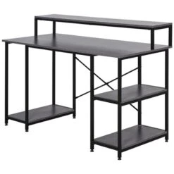HOMCOM 55 Inch Home Office Computer Desk Study Writing Workstation With Storage Shelves, Elevated Monitor Shelf, CPU Stand -Homcom GUEST 3401ca43 4803 4db4 af33 0b73a0877c7d