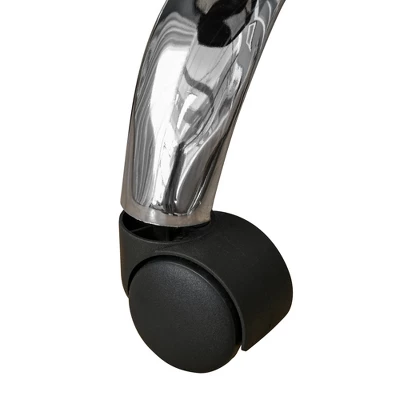 HOMCOM Round Vanity Stool With Height Adjustable Lift, Luxury Style Upholstery And Swivel Seat And Wheels 5 HOMCOM Round Vanity Stool With Height Adjustable Lift, Luxury Style Upholstery And Swivel Seat And Wheels - Image 5