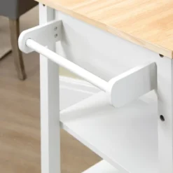 HOMCOM Compact Kitchen Island Cart On Wheels, Rolling Utility Trolley Cart With Storage Shelf & Drawer For Dining Room -Homcom GUEST 34ecadac 07ad 46d2 8c15 d44b1035218f