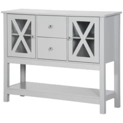 HOMCOM 70" Kitchen Buffet Hutch With 3-Tier Shelving, Freestanding Storage Pantry Cabinet With Adjustable Shelves, Countertop, Gray 7 HOMCOM 70" Kitchen Buffet Hutch With 3-Tier Shelving, Freestanding Storage Pantry Cabinet With Adjustable Shelves, Countertop, Gray -Homcom GUEST 36ca1e6e 8048 468c a81d 637f6c32595f