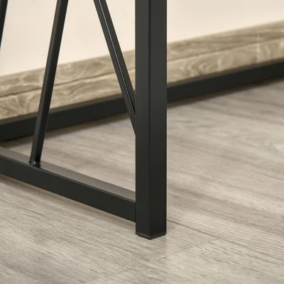 HOMCOM 47.25" Console Table, Industrial Sofa Table With Metal Frame For Living Room, Or Hallway, Natural/Black 5 HOMCOM 47.25" Console Table, Industrial Sofa Table With Metal Frame For Living Room, Or Hallway, Natural/Black - Image 5