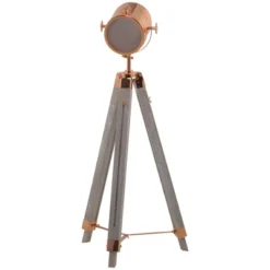 HOMCOM Vintage Tripod Floor Lamp, Height Adjustable Nautical Spotlight With Wood Legs, E12 Lamp Base For Living Room, Bedroom, Gray And Rose Gold 7 HOMCOM Vintage Tripod Floor Lamp, Height Adjustable Nautical Spotlight With Wood Legs, E12 Lamp Base For Living Room, Bedroom, Gray And Rose Gold -Homcom GUEST 39fa9e95 e07c 4cff a4b5 af41070ea03b