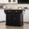 HOMCOM Triple-Cabinet Kitchen Island On Wheels That Remove, Kitchen Storage Cabinet With Drawers & Countertop, Rolling Utility Cart In Wood, Black