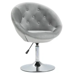 HOMCOM Modern Makeup Vanity Chair Round Tufted Swivel Accent Chair With Chrome Frame Height Adjustable For Living Room 13 HOMCOM Modern Makeup Vanity Chair Round Tufted Swivel Accent Chair With Chrome Frame Height Adjustable For Living Room -Homcom GUEST 3b9757e4 0c32 4e2b bc4c 512204e6be7d