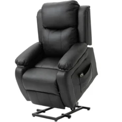 HOMCOM Living Room Power Lift Chair, PU Leather Electric Recliner Sofa Chair For Elderly With Remote Control -Homcom GUEST 3cb2df87 b0d9 4932 b58a 6e4383384539