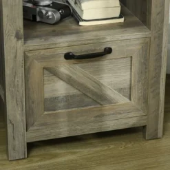 HOMCOM Farmhouse Side Table With 1 Drawer, 1 Open Shelf And Tabletop For Living Room, Gray Oak -Homcom GUEST 3dca5abb 386d 4f3c b327 be5b0e734e5a